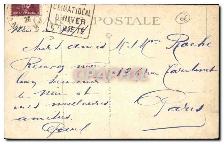 Nice CPA Vue generale prise du Mont Boron — Rückseite