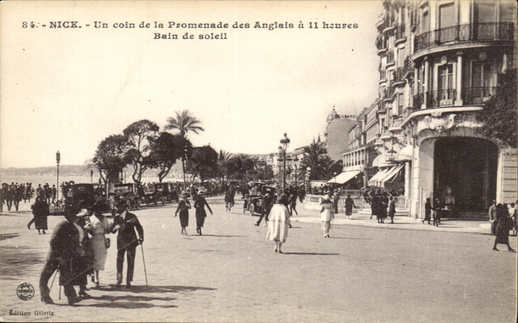 Nice CPA Un coin de la promenade des anglais a 11 heures Bain de soleil