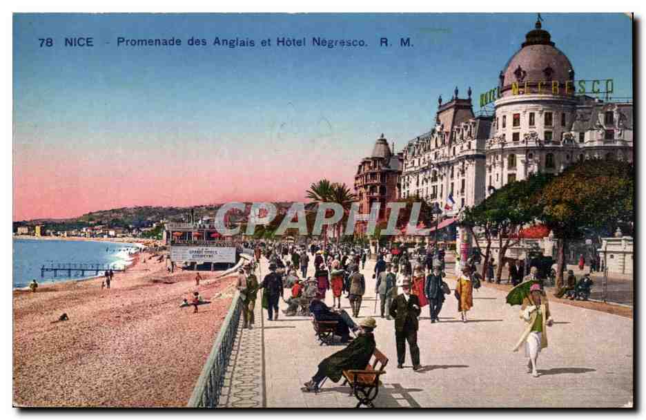Nice CPA Promenade des anglais et hotel Negresco