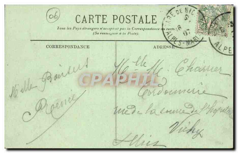 Nice CPA La promenade des anglais — Rückseite