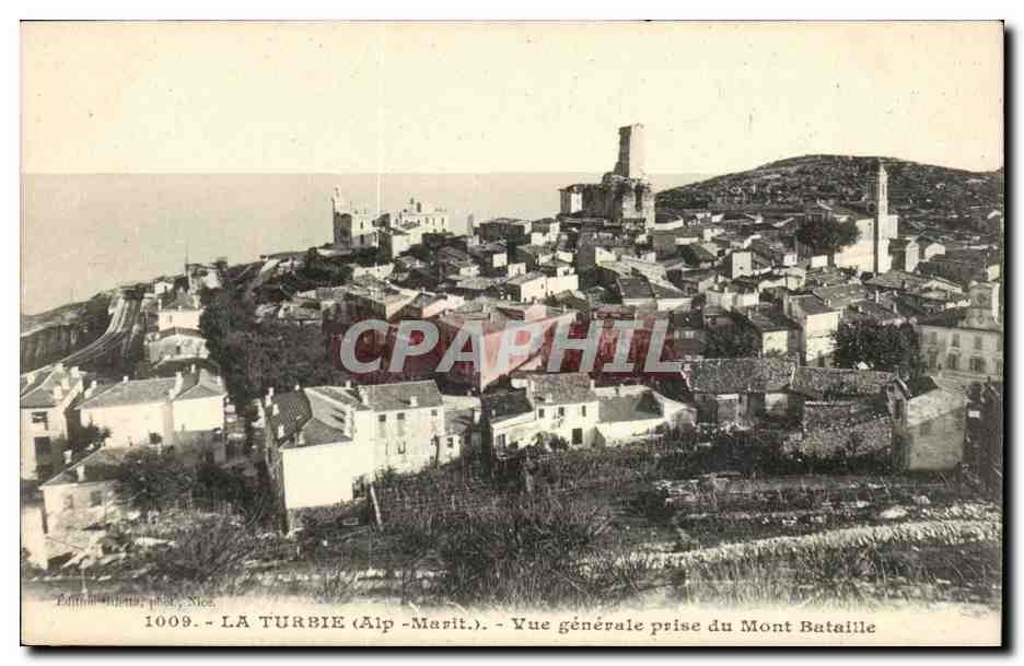 La Turbie CPA Vue generale prise du Mont Bataille