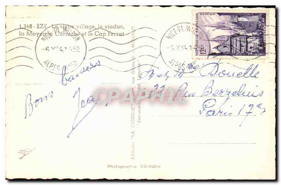 La Cigogne — La Moyenne Corniche et le Cap Ferrat — Éditions 'LA CIGOGNE' — Reverso