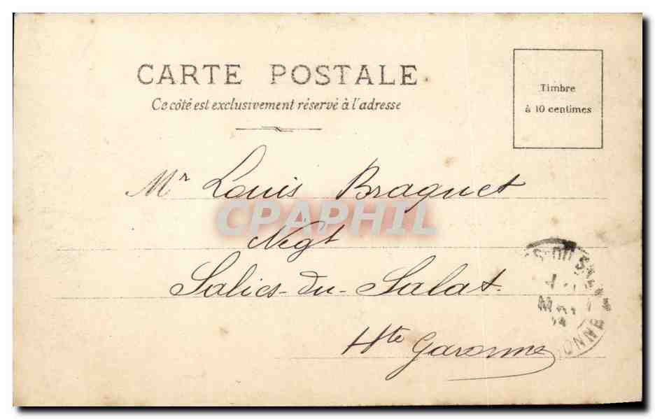 Nice CPA Les Ponchettes (bateau) — Verso