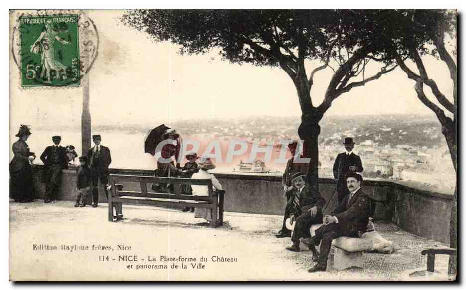 Nice CPA La plateforme du chateau et panorama de la ville