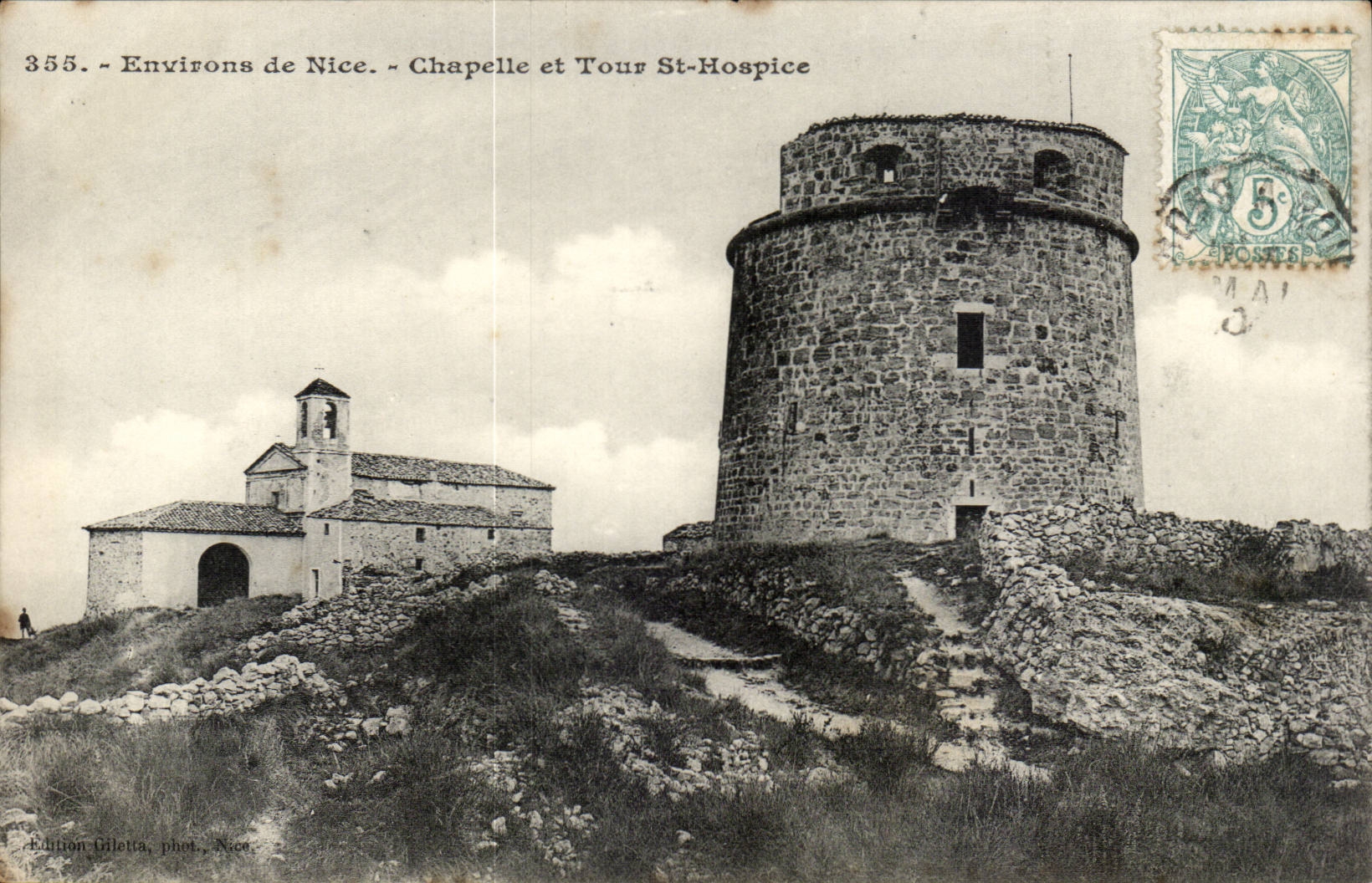Environs de Nice CPA Chapelle et Tour St Hospice