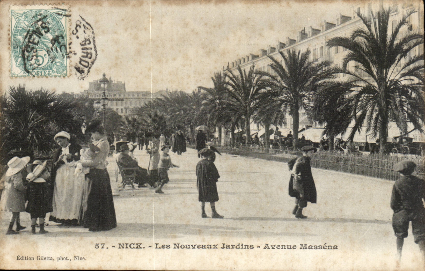 Nice CPA Les nouveaux jardins Avenue Massena