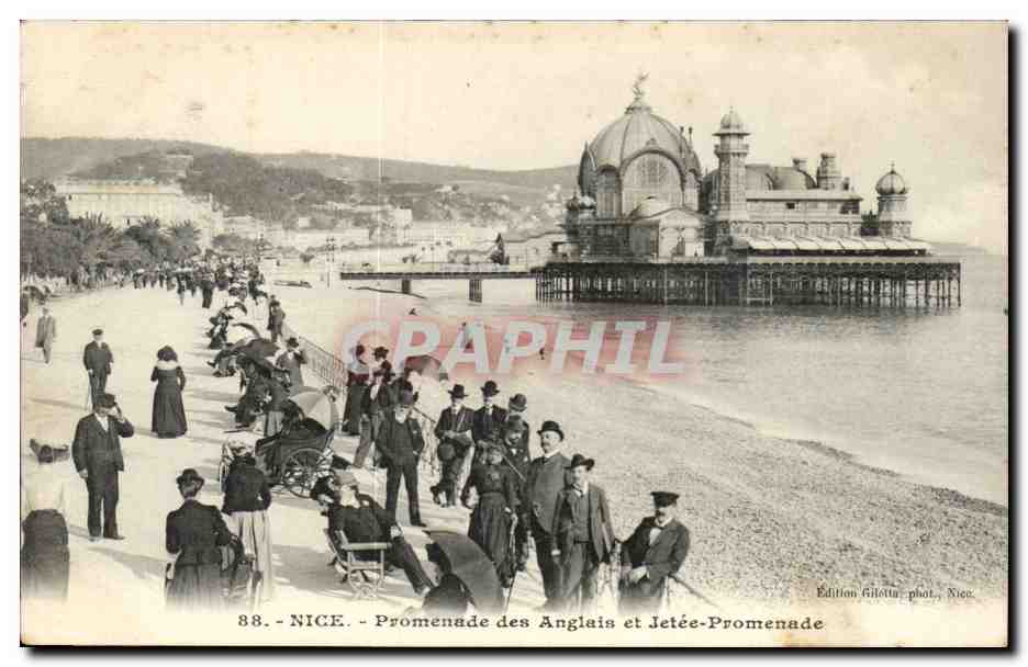 Nice CPA Promenade des Anglais et jetee promenade