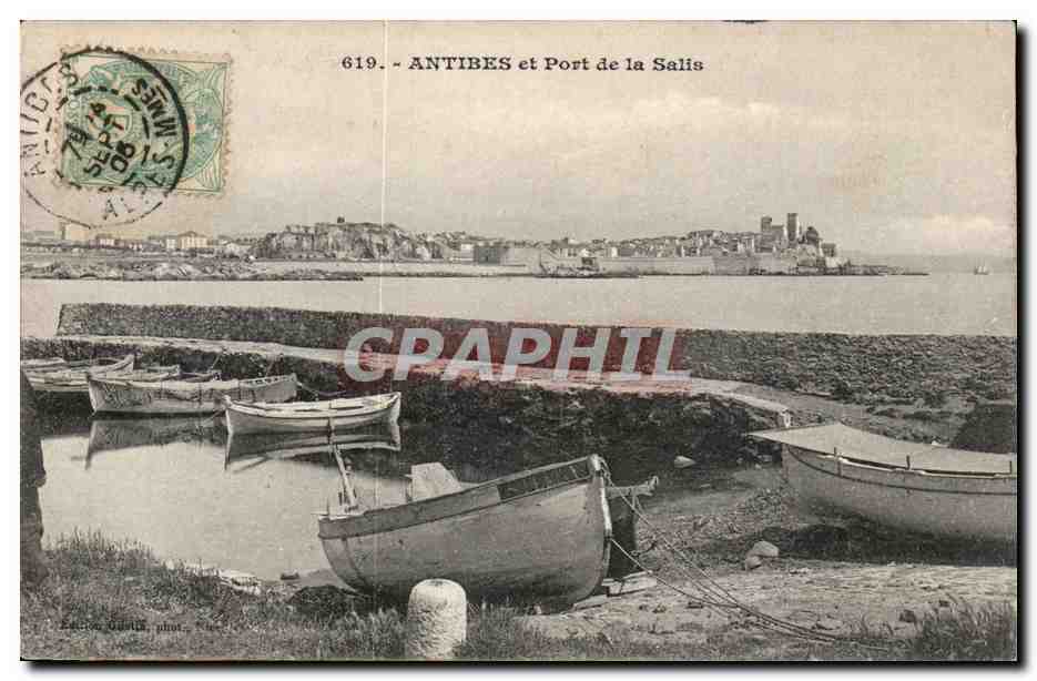 Antibes et port de la Salis CPA