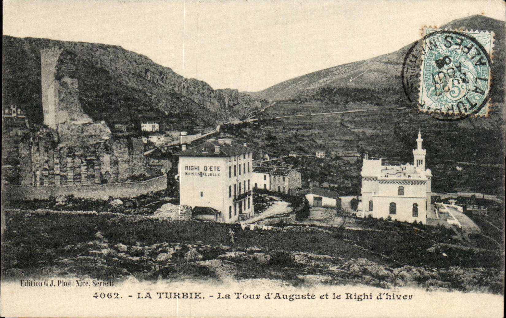 La turbie CPA La tour d'Auguste et le Righi d'hiver