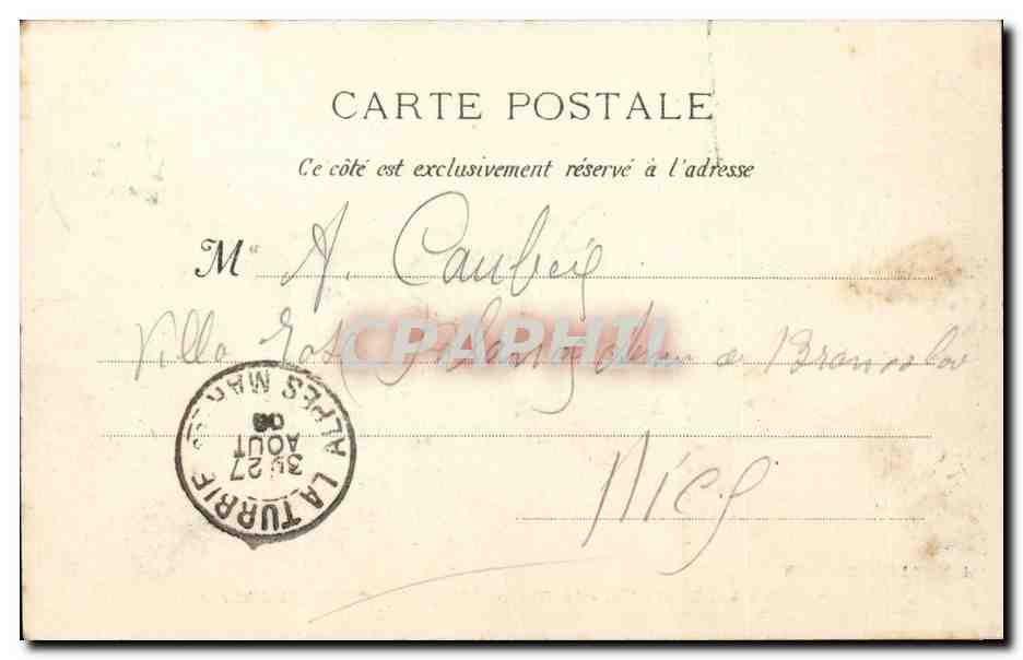 La turbie CPA La tour d'Auguste et le Righi d'hiver — Verso