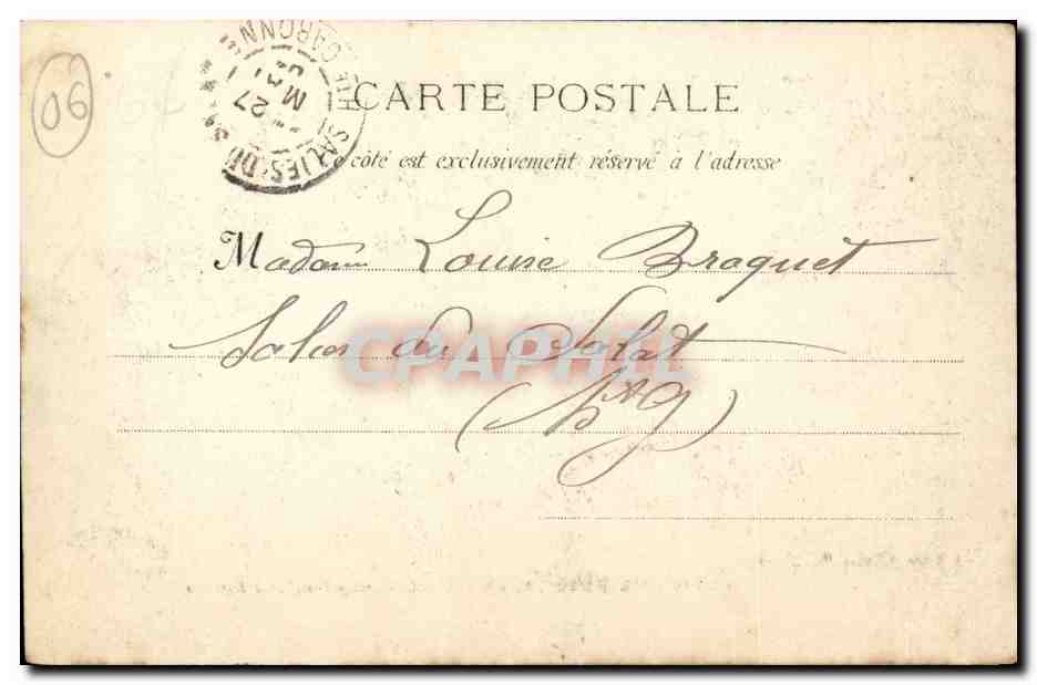 La turbie CPA La tour d'Auguste et l'eglise — Verso