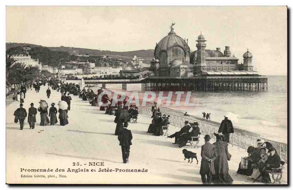 Nice CPA Promenade des anglais et jetee promenade 