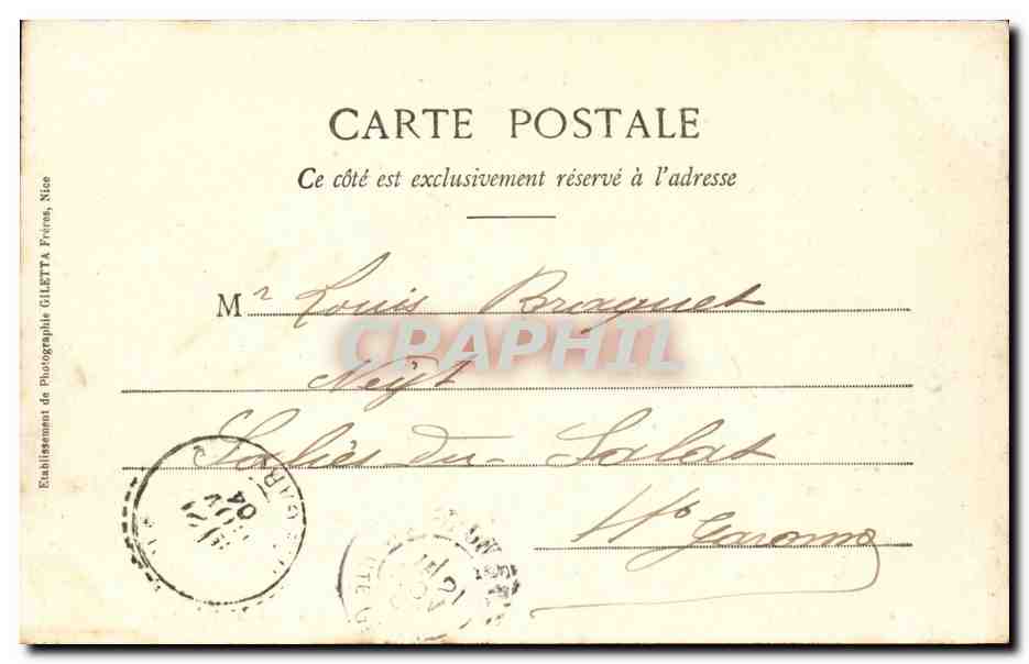 Nice CPA Cascade de la VEsuble au Gairaut — Rückseite