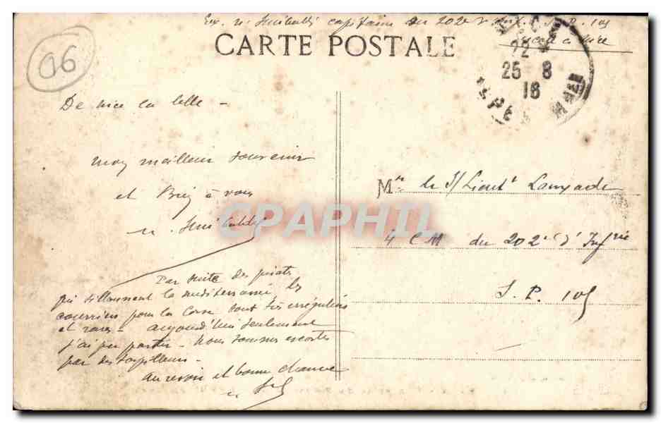 Nice CPA Vue prise du Mont Boron Entree du port — Rückseite