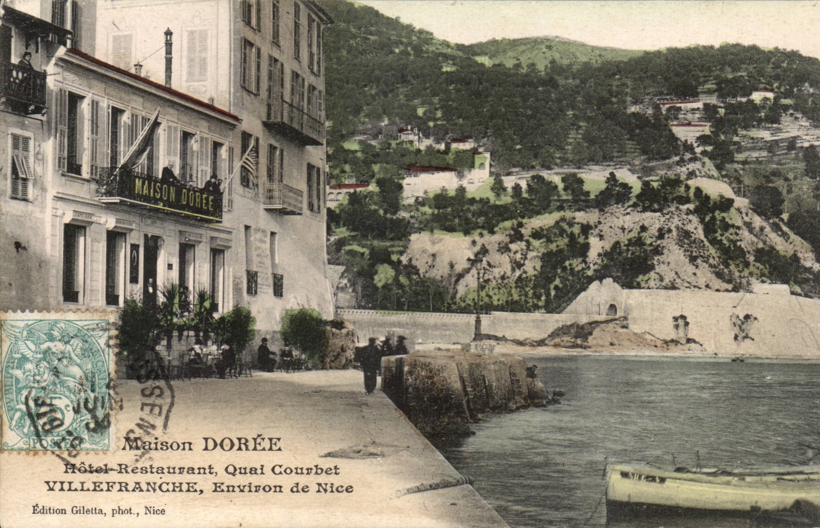 Casa Dorata — Hotel-Ristorante, Quai Courbet, Villefranche, nei dintorni di Nizza — Edizione Giletta, fotografia, Nizza