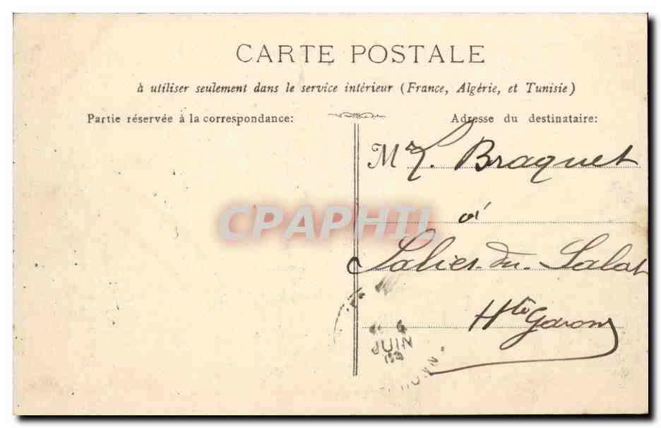 Villefranche CPA Le quai — Rückseite