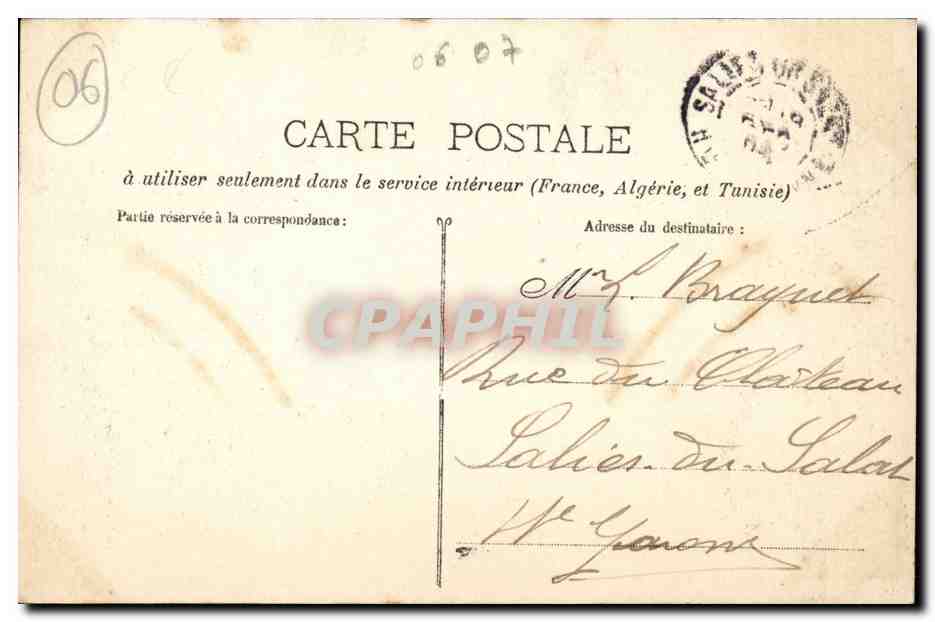 CPA Touet de Beuil Ligne du sud de la France — Rückseite