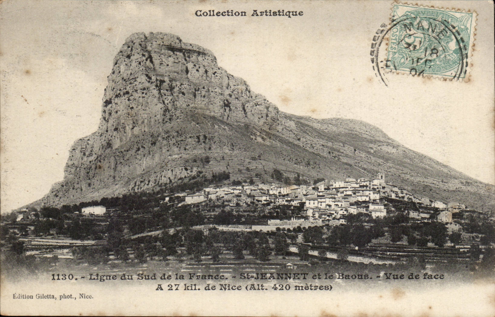 CPA Ligne du Sud de la France St Jeannet et le Baous Vue de face