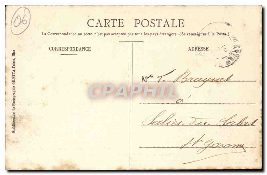 CPA Ligne du Sud de la France St Jeannet et le Baous Vue de face — Rückseite