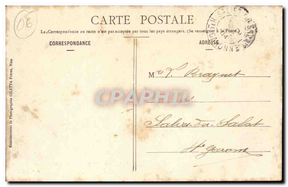 Hôtel des Alpes — Station Estivale — Environs de Nice — Alt. 1500 m — Édition Giletta, Nice — Reverso