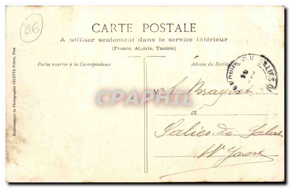 Utelle CPA Vallee de la Vesubie Chaine des alpes  — Rückseite