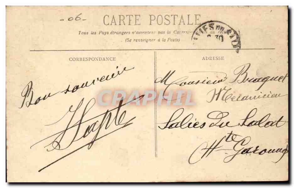 Saint Jean CAp Ferrat CPA Le port — Rückseite