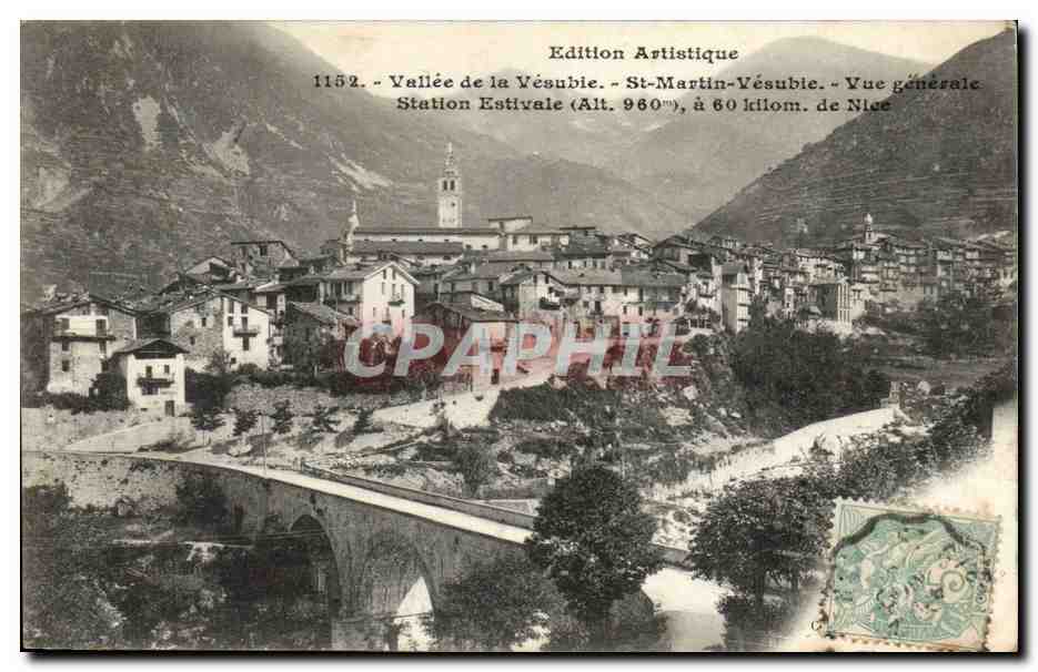 Vallée de la Vésubie — Vue générale de St-Martin-Vésubie (Alt. 960m), à 60 km de Nice — Édition Artistique, n° 1152