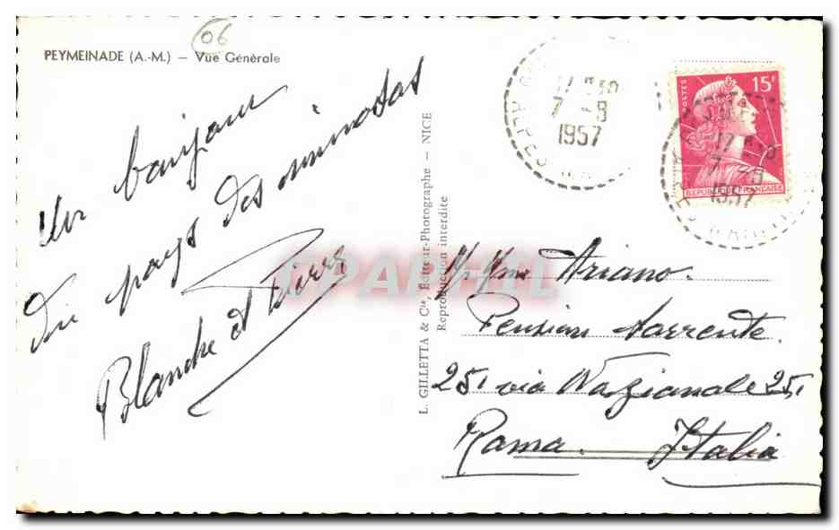 Peymeinade CPA vue generale — Rückseite