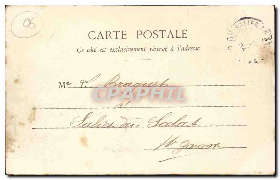 Puget Theniers CPA La place de la Roudoule — Rückseite