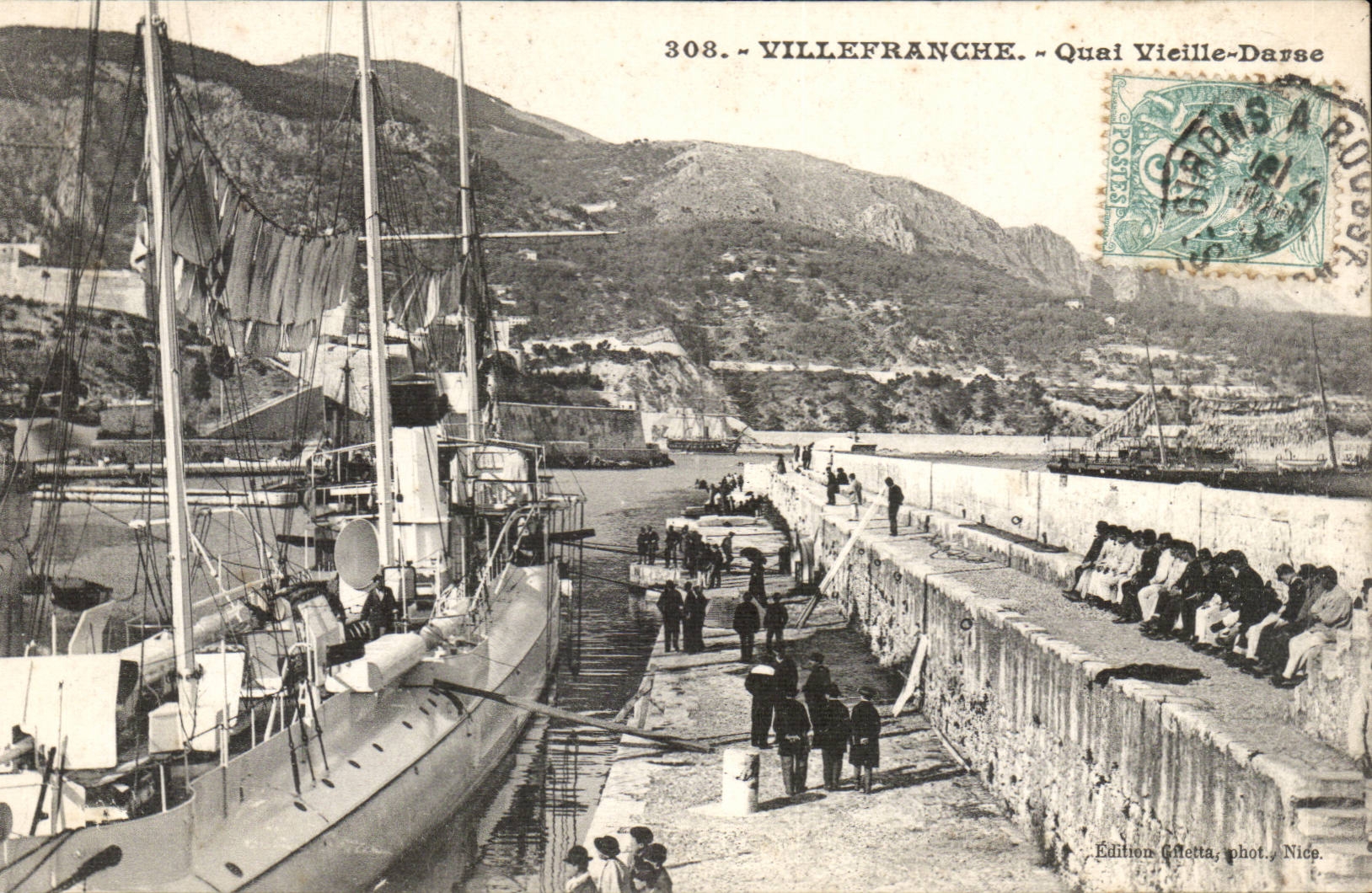Villefranche - Kade Vieille-Darse — Uitgave Giletta, fot. Nice, n° 308