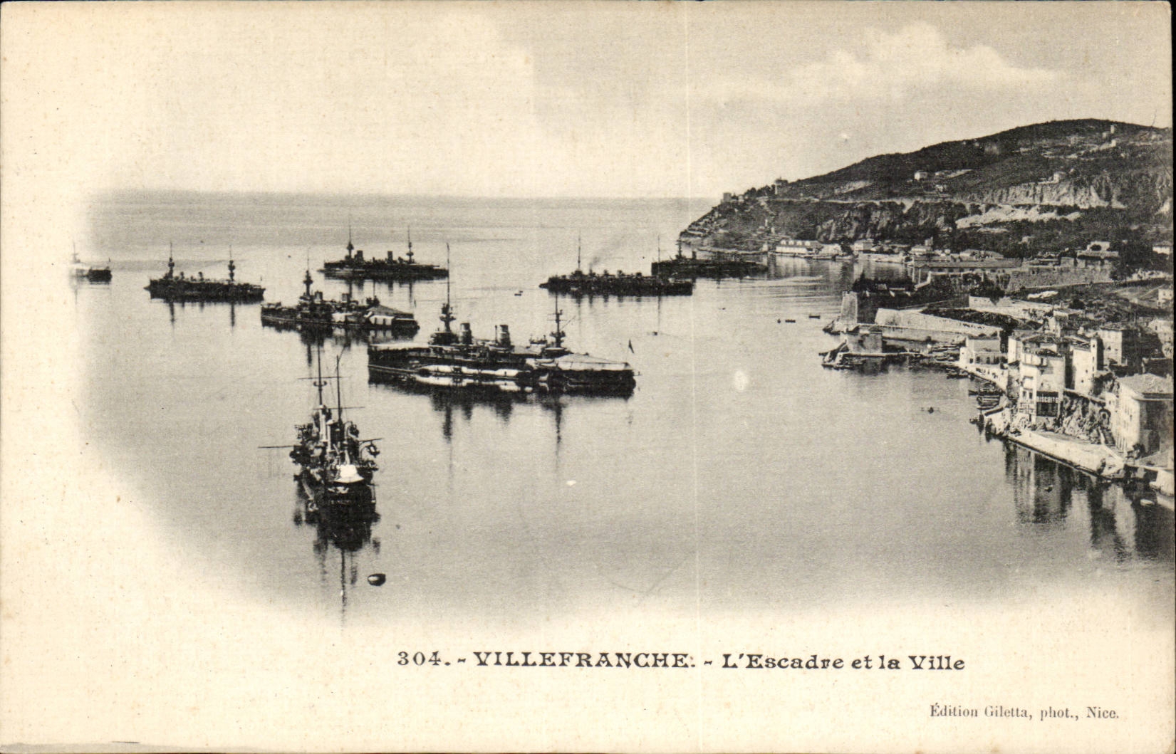 Villefranche - La Flotta e la Città — Edizione Giletta, fotografia, Nizza, n° 304