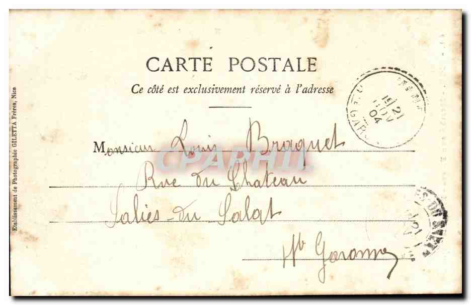 Nice - Marché aux Fleurs - Fleuriste Nicoloise — A. Louin, Édition Artistique, n°59 — Rückseite