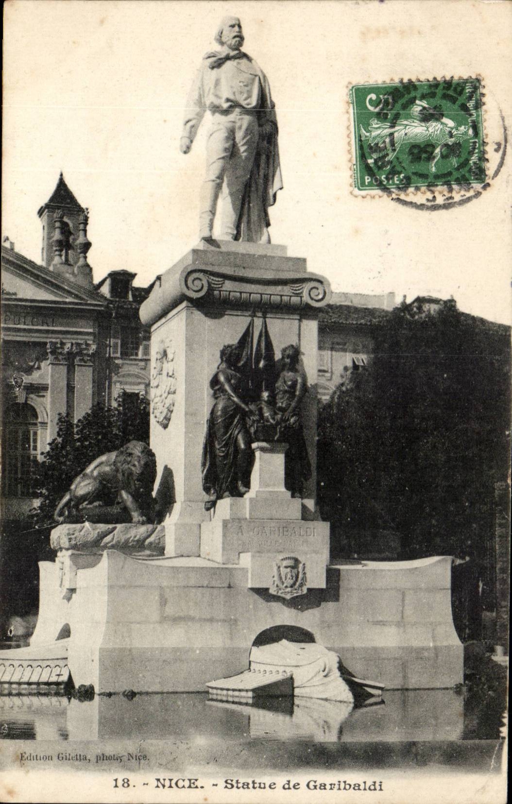 Nice - Statue de Garibaldi - CPA 