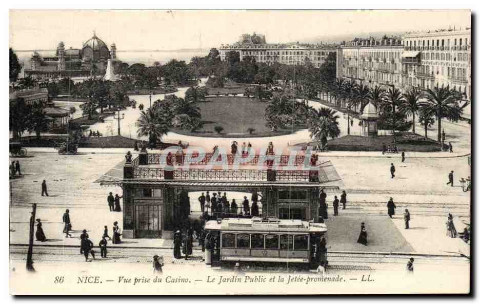 Nice - Vue du Casino Le Jardin Public et la Jetee Promenade - CPA 