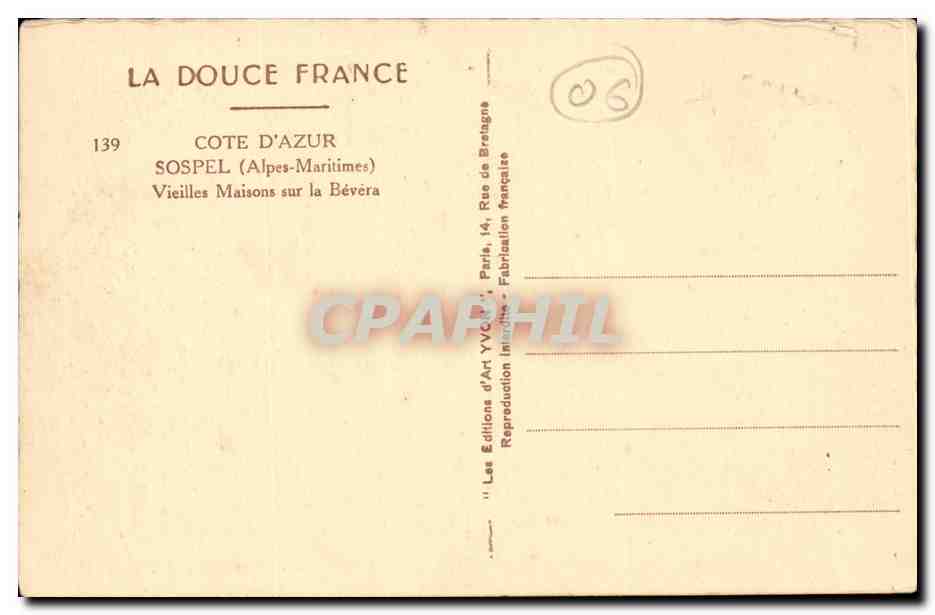 Sospel - Vieilles Maisons sur la Bevera - CPA  — Rückseite