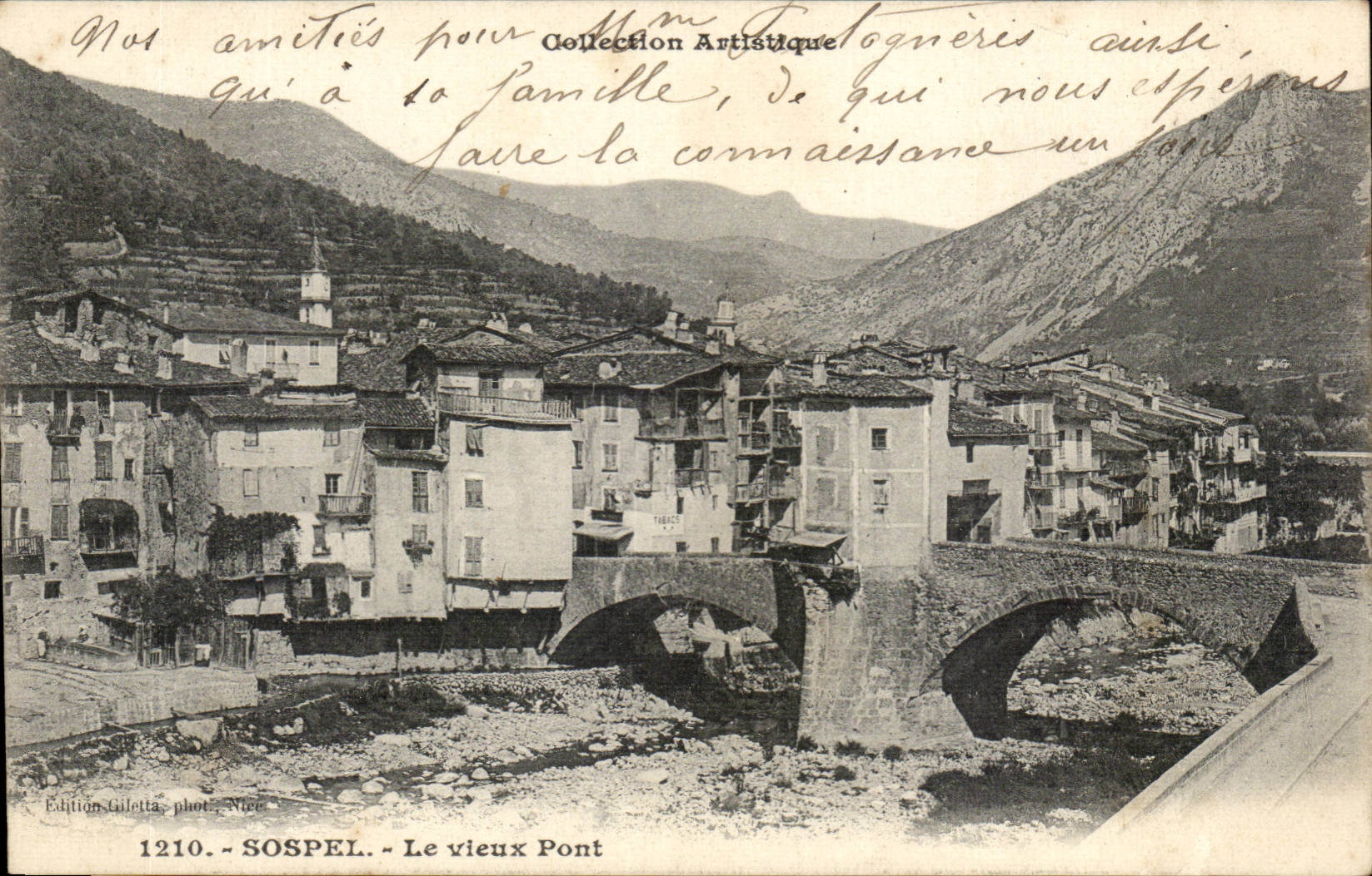 Sospel — Le vieux Pont — Édition Giletta, phot. Nice, n° 1210
