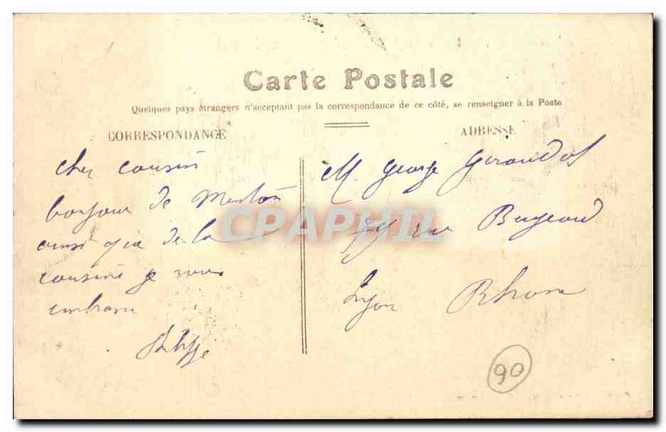 Menton - Veille Ville et Entree de la rue Mattoni - CPA  — Rückseite