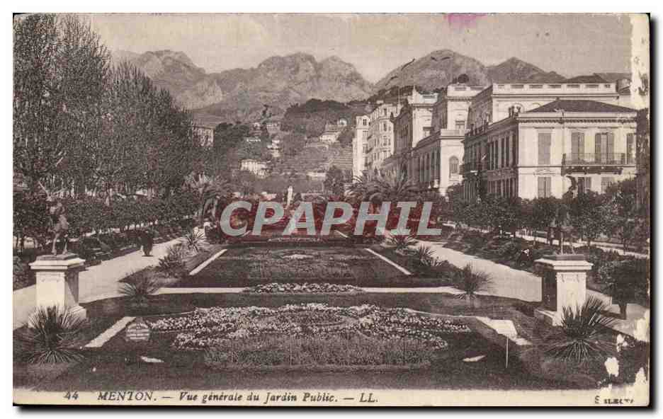 Menton - Vue Generale du Jardin Public - CPA 