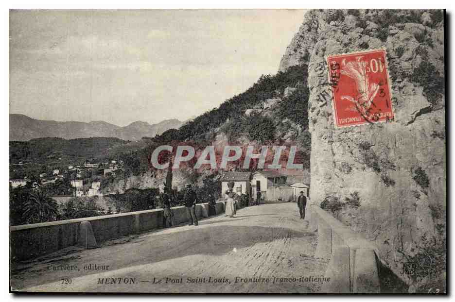 Menton - Le Pont Saint Louis - Frontiere Franco Italienne - CPA 
