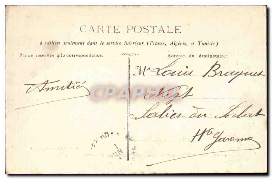 Menton - Vue Generale prise du Pont Saint Louis - CPA  — Rückseite