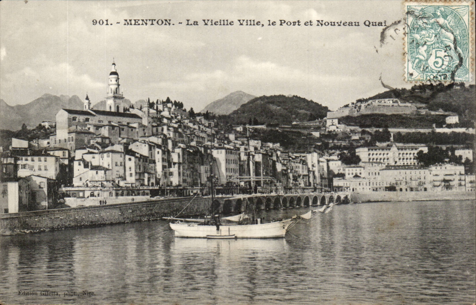 Menton - La Vieile Ville - Le Port et Nouveau Quai - CPA 