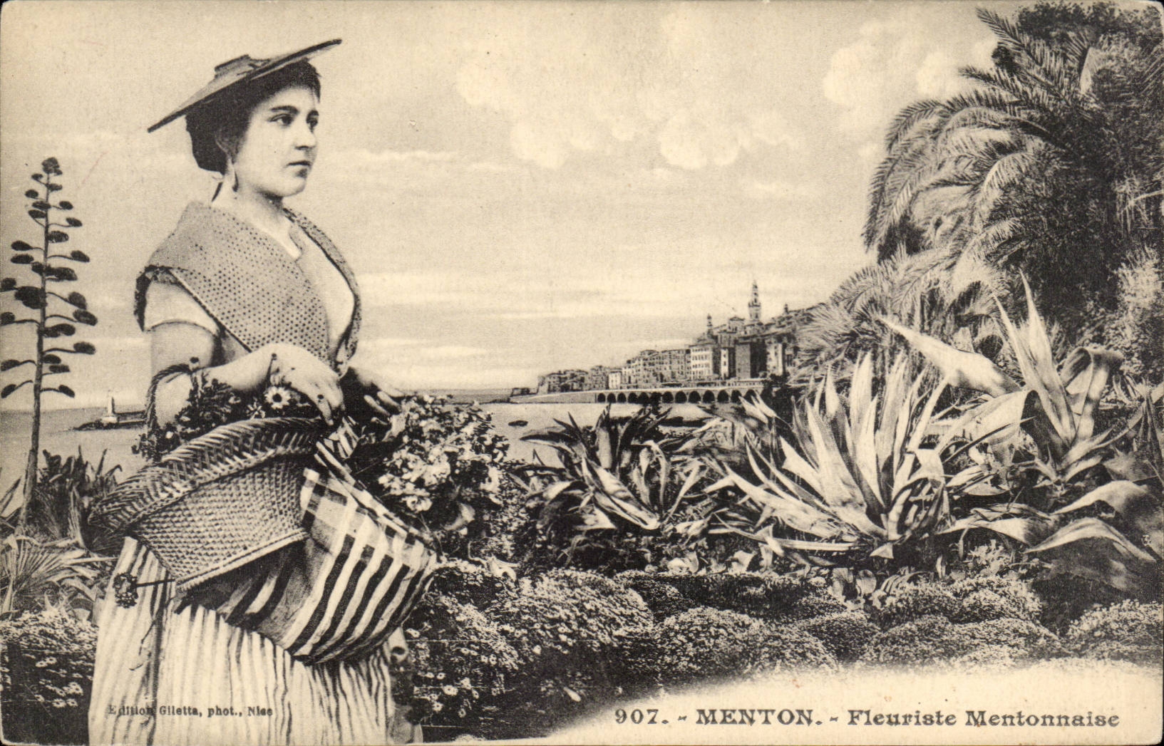 Menton - Menton Florist - Edition Giletta, photo. Nîmes, no. 907