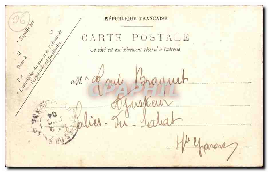 Menton — Lavandières du Borrègo — LL. — A. Caube — Verso