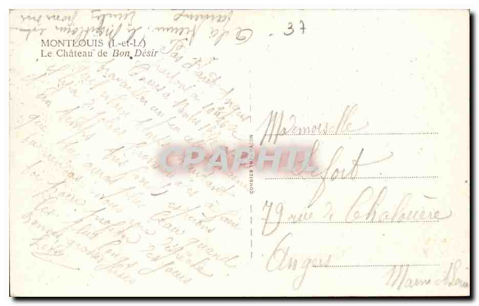 Montouis - Le Chateau de Bon desir - CPA  — Rückseite