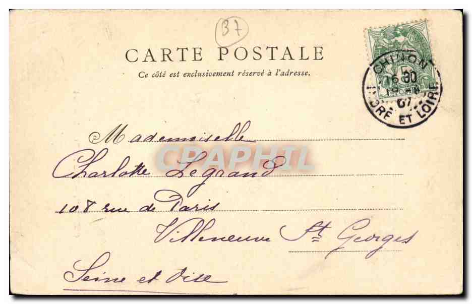 Chinon - Rue du grand Carroi - CPA  — Rückseite