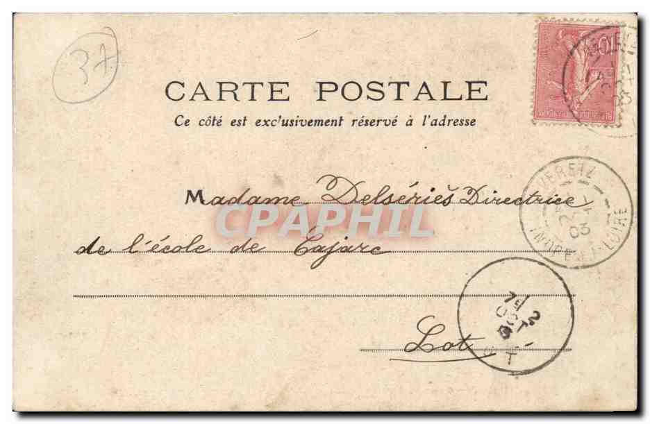 Veretz - Le Pont et le Chateau - CPA  — Rückseite