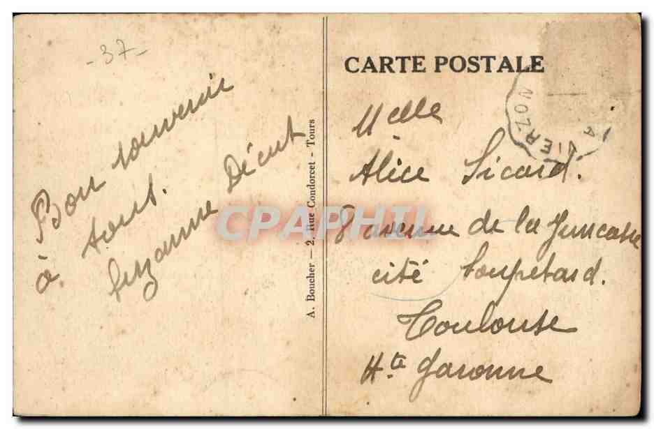Coiffes de Touraine - Femme - Fantaisie - CPA  — Rückseite