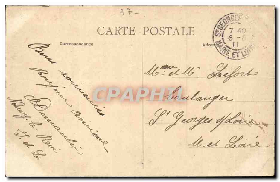 Louestault - Chateau de Fontenailles - CPA  — Rückseite