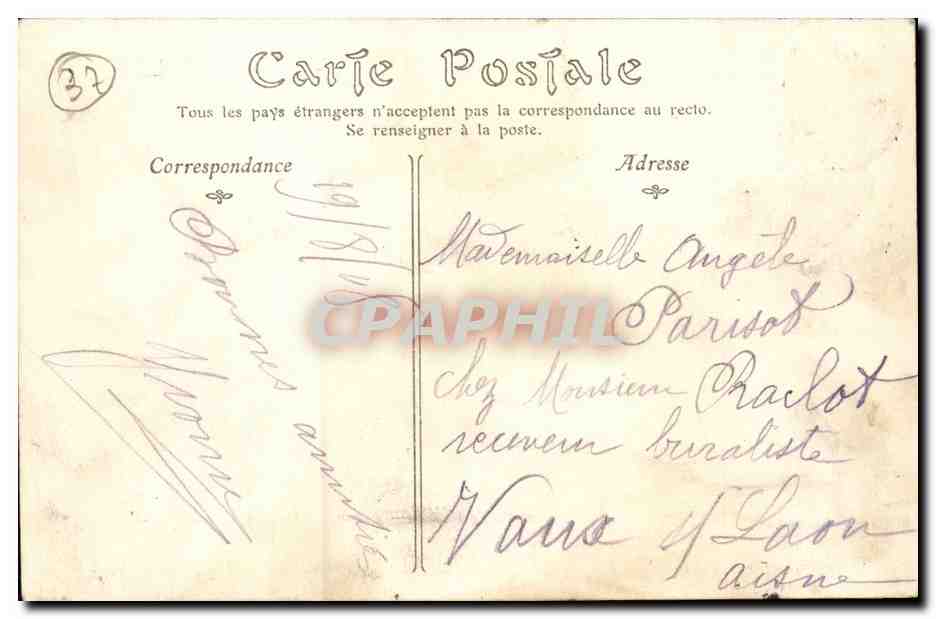 Tours - Vue sur la Gare - Vue a Vol d'oiseau - CPA  — Rückseite