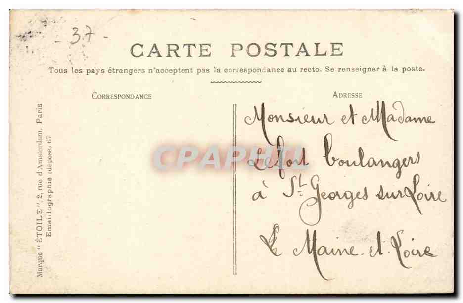Tours - La Gare - CPA  — Rückseite